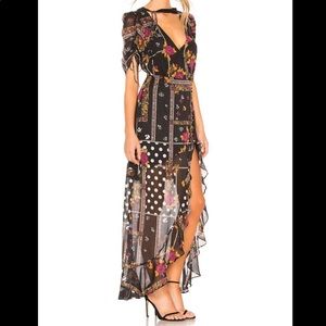 For Love and Lemons Stella patchwork maxi dress